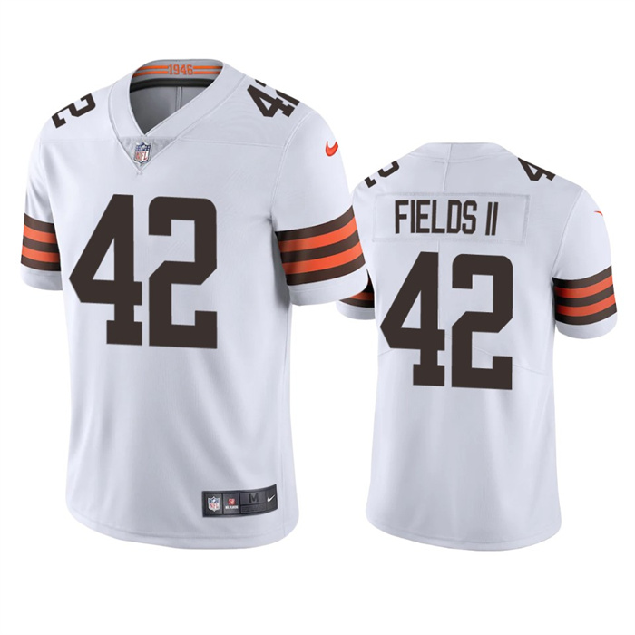 Men's Cleveland Browns #42 Tony Fields II White Vapor Untouchable Limited Stitched Jersey